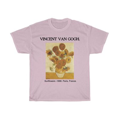 Van Gogh Shirt Unisex Aesthetic Art Clothing Light Pink Black