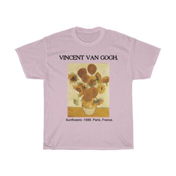 Chemise Van Gogh Art Esthétique Unisexe Vêtements Rose Clair Noir 1