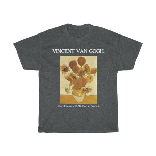 Van Gogh Shirt Unisex Aesthetic Art Clothing Dark Heather  Black