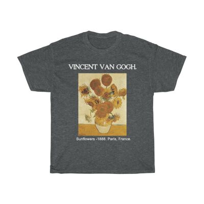 Van Gogh Shirt Unisex Ästhetische Kunst Kleidung Dark Heather Black