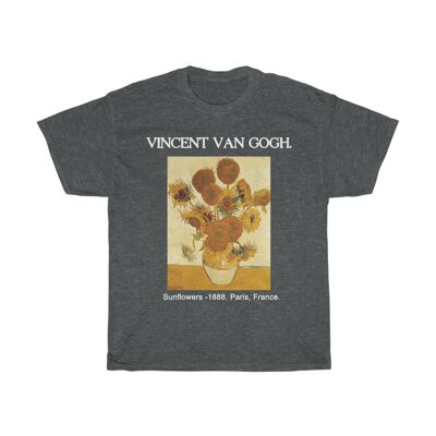 Van Gogh Shirt Unisex Aesthetic Art Clothing Dark Heather Black