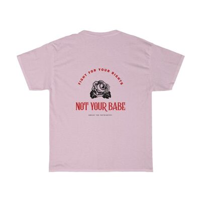 Old School Feminist Shirt Not Your Baby Light Pink  Black