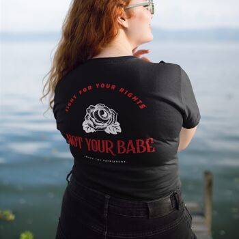 Chemise féministe Old School Not Your Baby Dark Heather Black 2