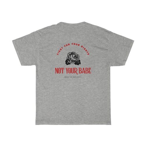 Old School Feminist Shirt Not Your Baby Sport Grey  Black