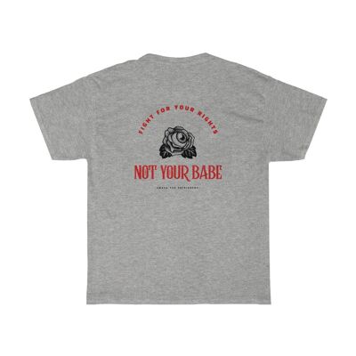 Camicia femminista Old School Not Your Baby Sport Grigio Nero