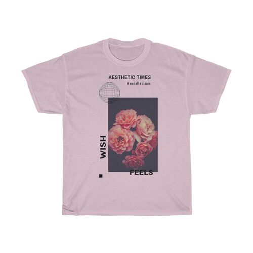 Minimal Rose Aesthetic shirt Light Pink   Black