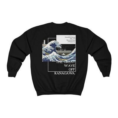 Kanagawa Wave Sweatshirt  Black  Black