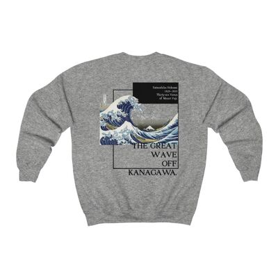 Kanagawa Wave Sweatshirt Sport Grau Schwarz