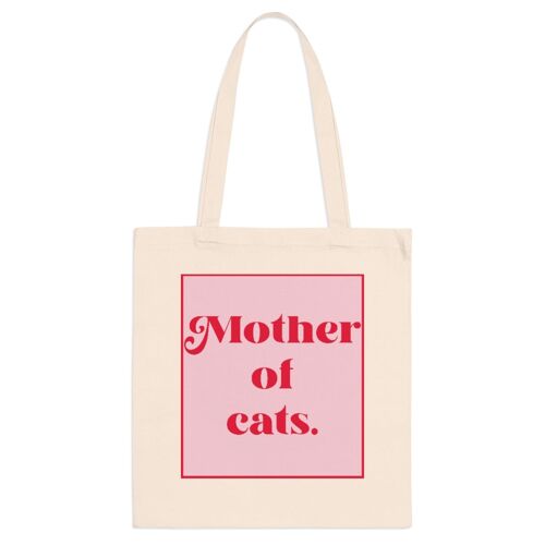 Mother of Cats Tote Bag Natural   Black