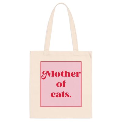 Mother of Cats Tote Bag Natural   Black