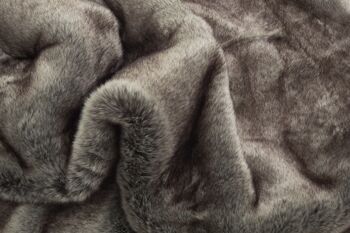 Plaid fausse fourrure Hobart doublure en laine-cachemire Gris 3