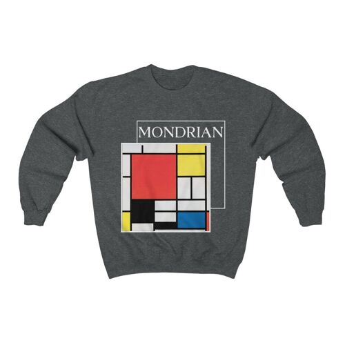 Mondrian Sweatshirt Composition Dark Heather  Black