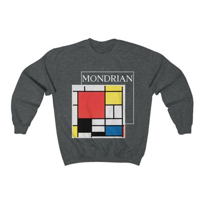 Sweat Mondrian Composition Noir Chiné Foncé