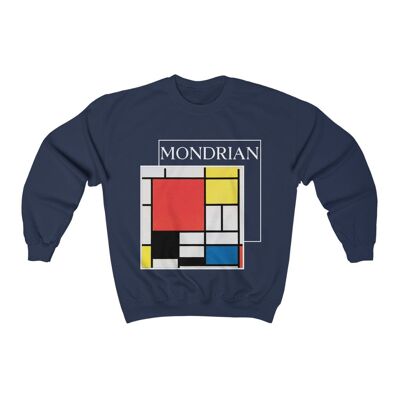 Mondrian Sweatshirt Zusammensetzung Navy Schwarz