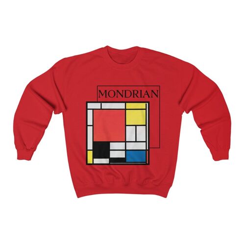 Mondrian Sweatshirt Composition Red  Black