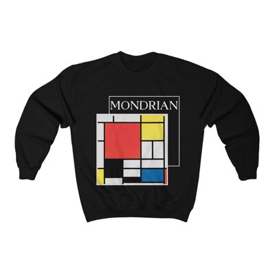Mondrian Sweatshirt Composition Black  Black