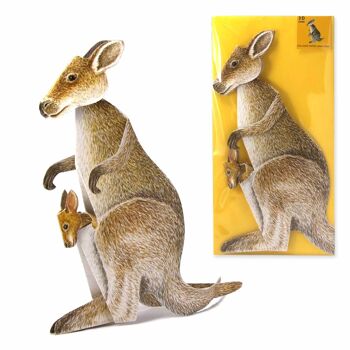 Carte des animaux en 3D kangourou 1