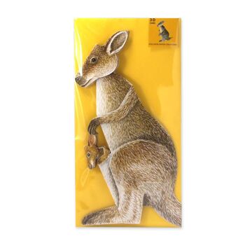 Carte des animaux en 3D kangourou 3