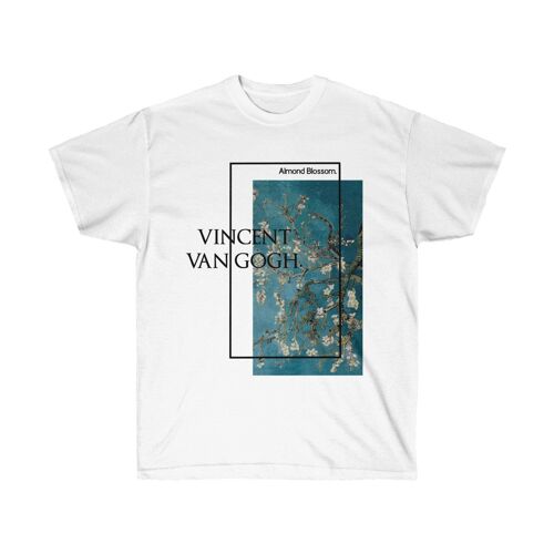 Van Gogh Shirt Almond Blossoms White  Black