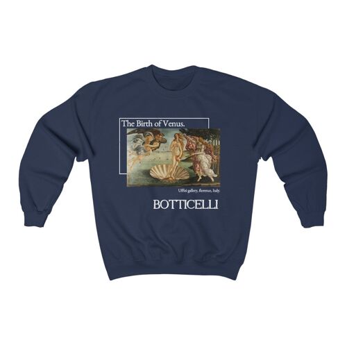 Botticelli Sweatshirt The birth of venus Unisex Sweatshirt Navy  Black