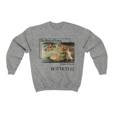 Botticelli Sweatshirt The birth of venus Unisex Sweatshirt Sport Gray Black