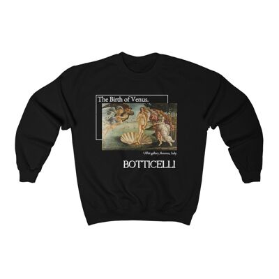 Botticelli Sweatshirt Die Geburt der Venus Unisex Sweatshirt Schwarz Schwarz