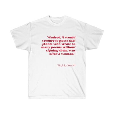 Virginia Woolf Shirt Literary Feminist Gift Clothing White  Black