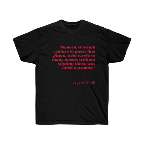 Virginia Woolf Shirt Literary Feminist Gift Clothing Black  Black