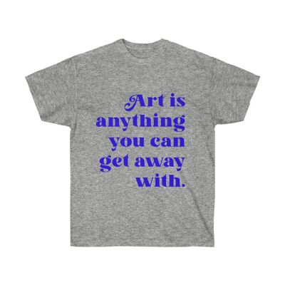 Art quotes Shirt Sport Grau Schwarz