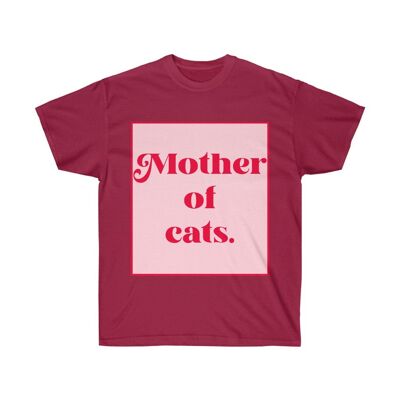 Camicia Madre dei Gatti Rosso Cardinale Nero
