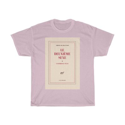 De Beauvoir Shirt Feminist Philosophy Light Pink  Black