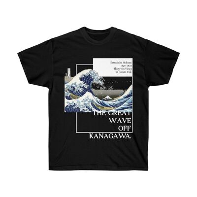 The Great Wave Off Kanagawa Shirt Aesthetic Art Unisex Tee Black  Black