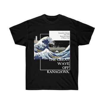 The Great Wave Off Kanagawa Shirt Aesthetic Art Unisex Tee Noir Noir 1