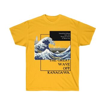 The Great Wave Off Kanagawa Shirt Aesthetic Art Unisex Tee Gold Black 1