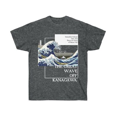 The Great Wave Off Kanagawa Shirt Aesthetic Art Unisex Tee Dark Heather Black