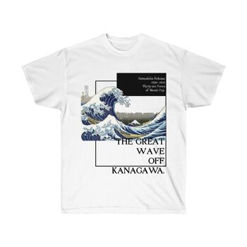The Great Wave Off Kanagawa Shirt Aesthetic Art Unisex Tee Blanc Noir 1
