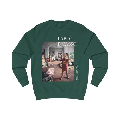 Pablo Picasso Sweatshirt Art Lover Unisex Hoodie Bottle Green  Black