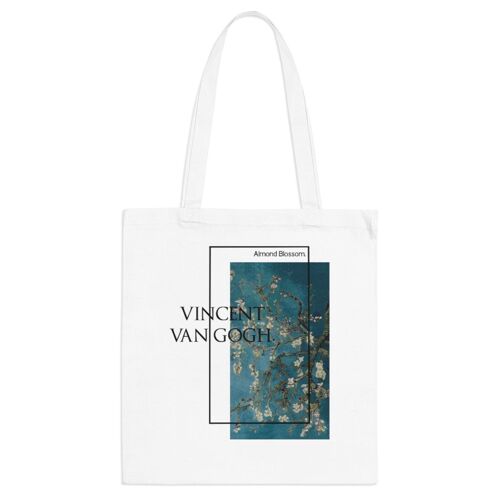 Vincent Van Gogh Almond Blossoms Tote Bag Snowwhite  Black