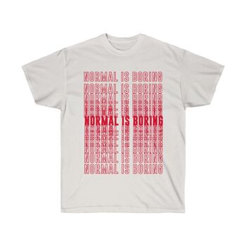 Normal is Boring Shirt Funny Vintage Clothing Ash Grey Black 1