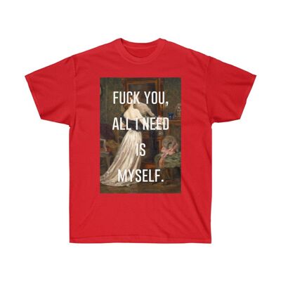 Vintages Kunst-Hemd-lustiges feministisches Hemd-rotes Schwarzes