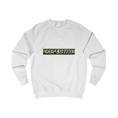 Perspektiven-Sweatshirt Abstraktes geometrisches arktisches weißes Schwarzes