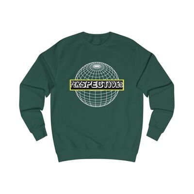 Perspektiven Sweatshirt Abstraktes geometrisches Flaschengrün-Schwarzes