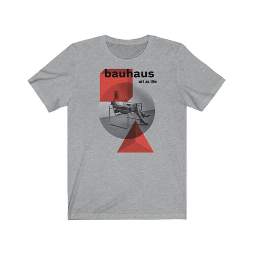Bauhaus Shirt Aesthetic Geometry Athletic Heather  Black