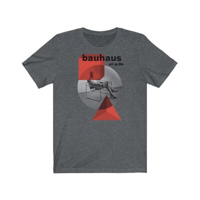 Bauhaus Shirt Ästhetische Geometrie dunkelgrau meliert schwarz