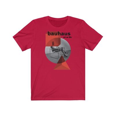 Bauhaus Shirt Ästhetische Geometrie Rot Schwarz
