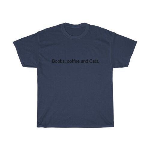 Books, Coffee and Cats Unisex Shirt Vintage 90s Shirt Navy  Black