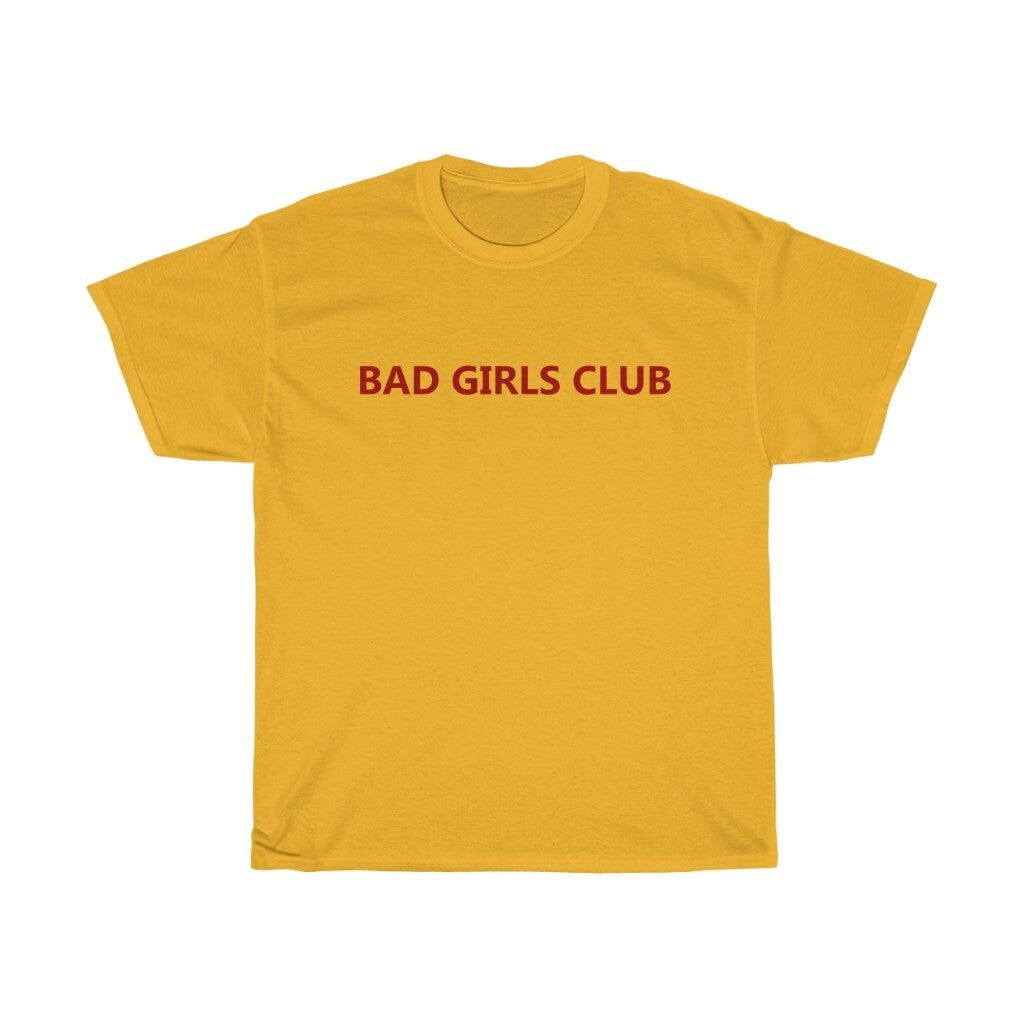 Camicia da club Bad Girls Camicia femminista vintage anni '90 oro nero