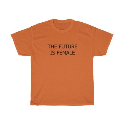 Die Zukunft ist Famale Shirt Feministisches 90er Shirt Orange Schwarz