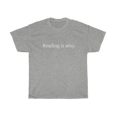 READING IS SEXY Shirt Unisex Vintage Aesthetic Book Lover Shirt Sport Grau Schwarz
