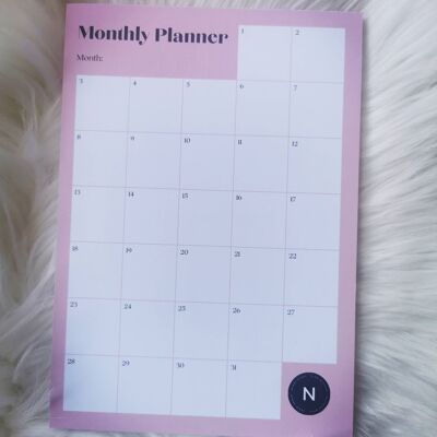 Bloc de notas planificador mensual